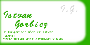 istvan gorbicz business card